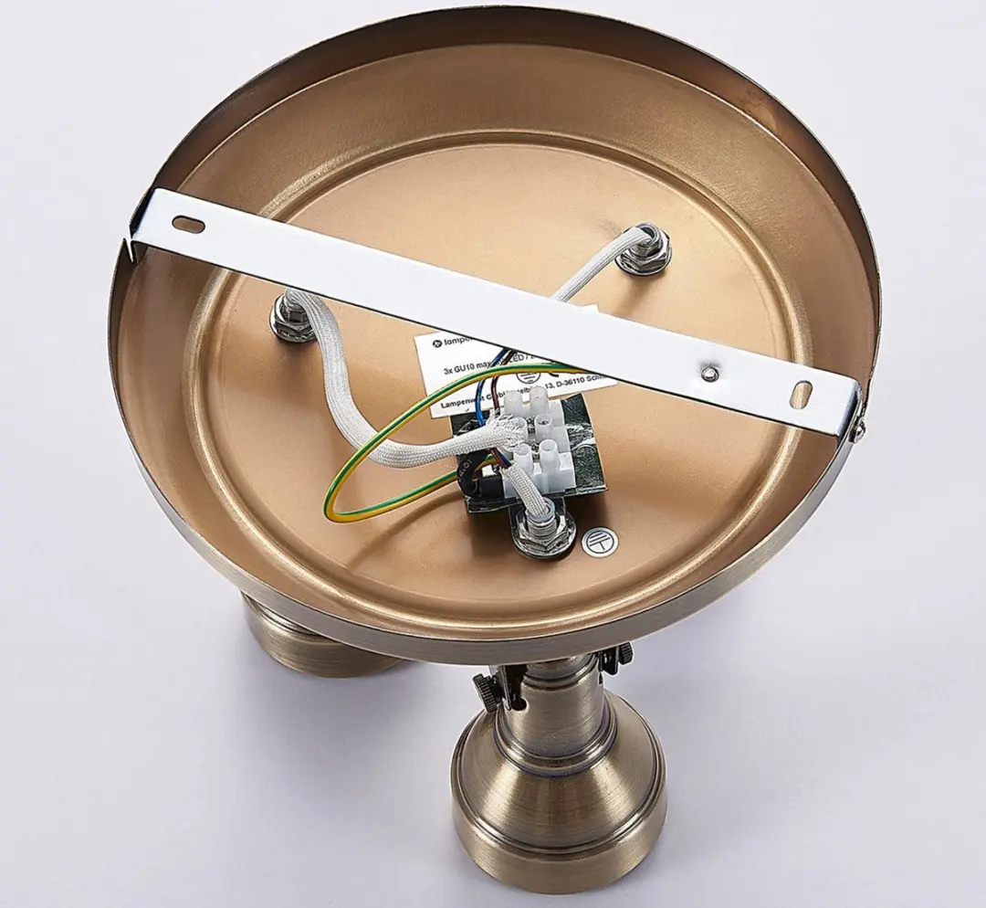 Lindby Plafondlamp 3x GU10 - 22cm - Antiek messing