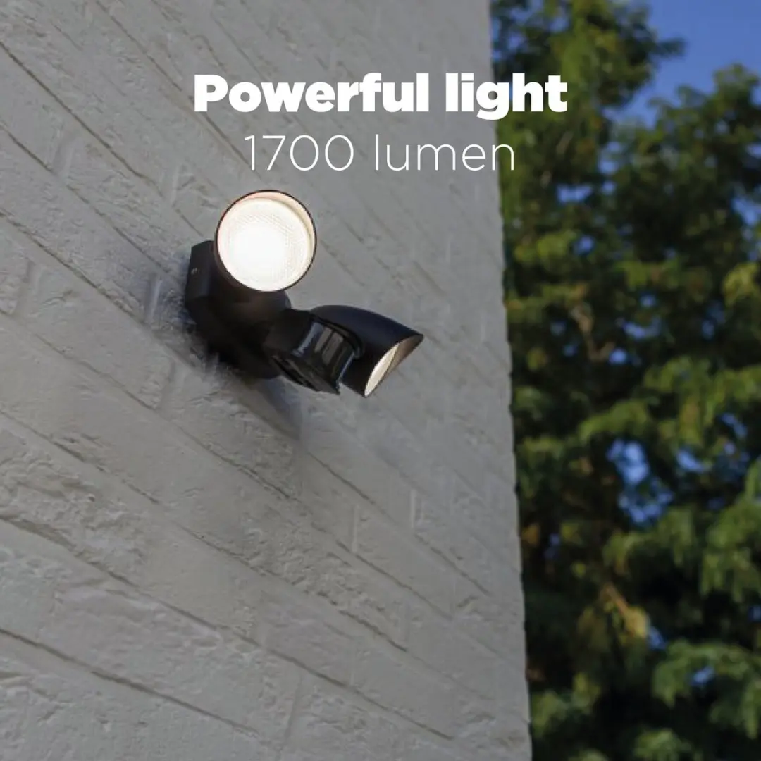 LUTEC Shrimp LED Bewegingssensor Wandlamp 1700Lm - 4000K - Zwart