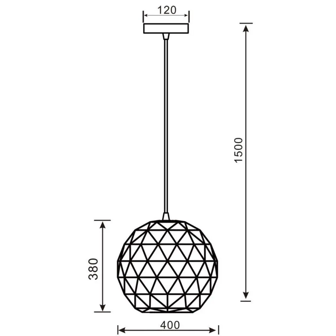 Deko-Light Asterope Round 400 Hanglamp - Metaal - Ø40cm - Mat Zwart