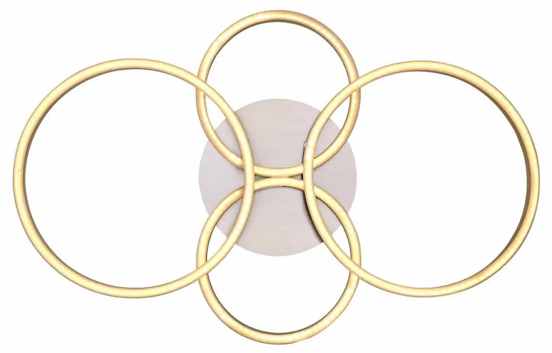 Globo Plafondlamp Nikkel - 4 LED Ringen 3000K - afbeelding 6 van 6