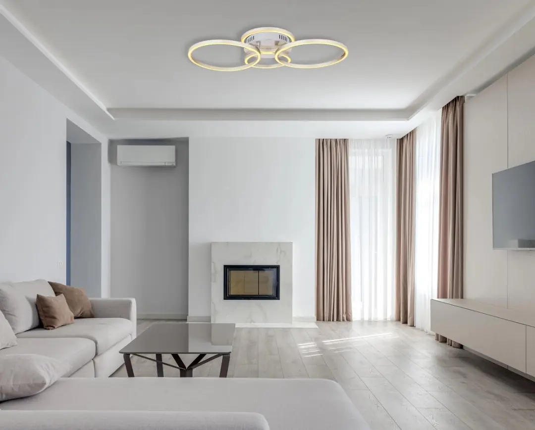 Globo Plafondlamp Nikkel - 4 LED Ringen 3000K