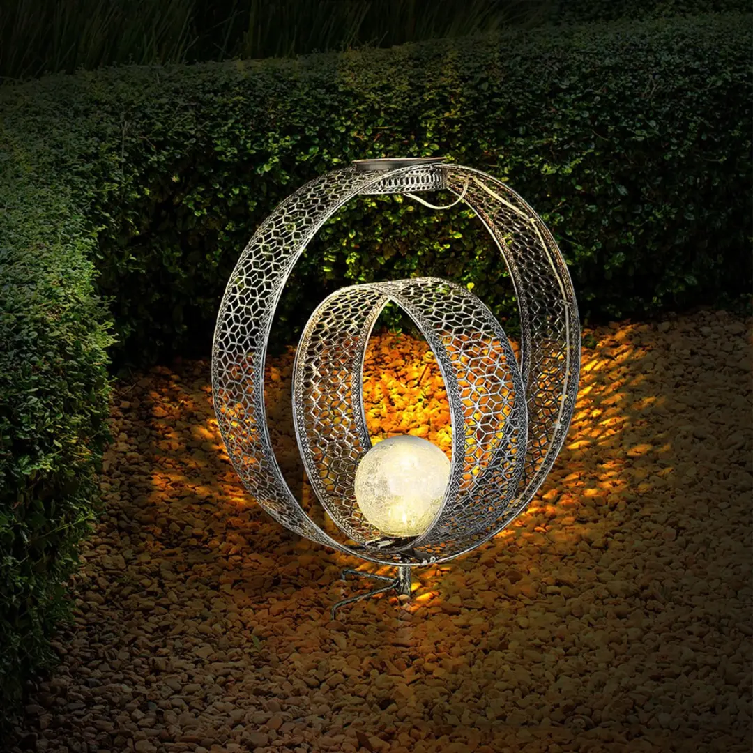 Globo Solarlamp Oosterse Globe - 2700K - Zilver - 2 Stuks