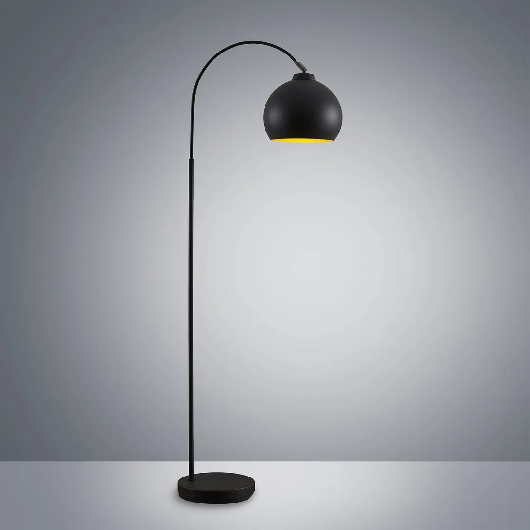 Lindby Booglamp Metaal 148cm - E27 - Zwart/Goud