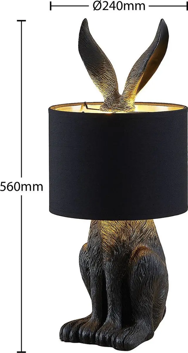 Lindby Tafellamp 1 Licht - Zwart/Goud