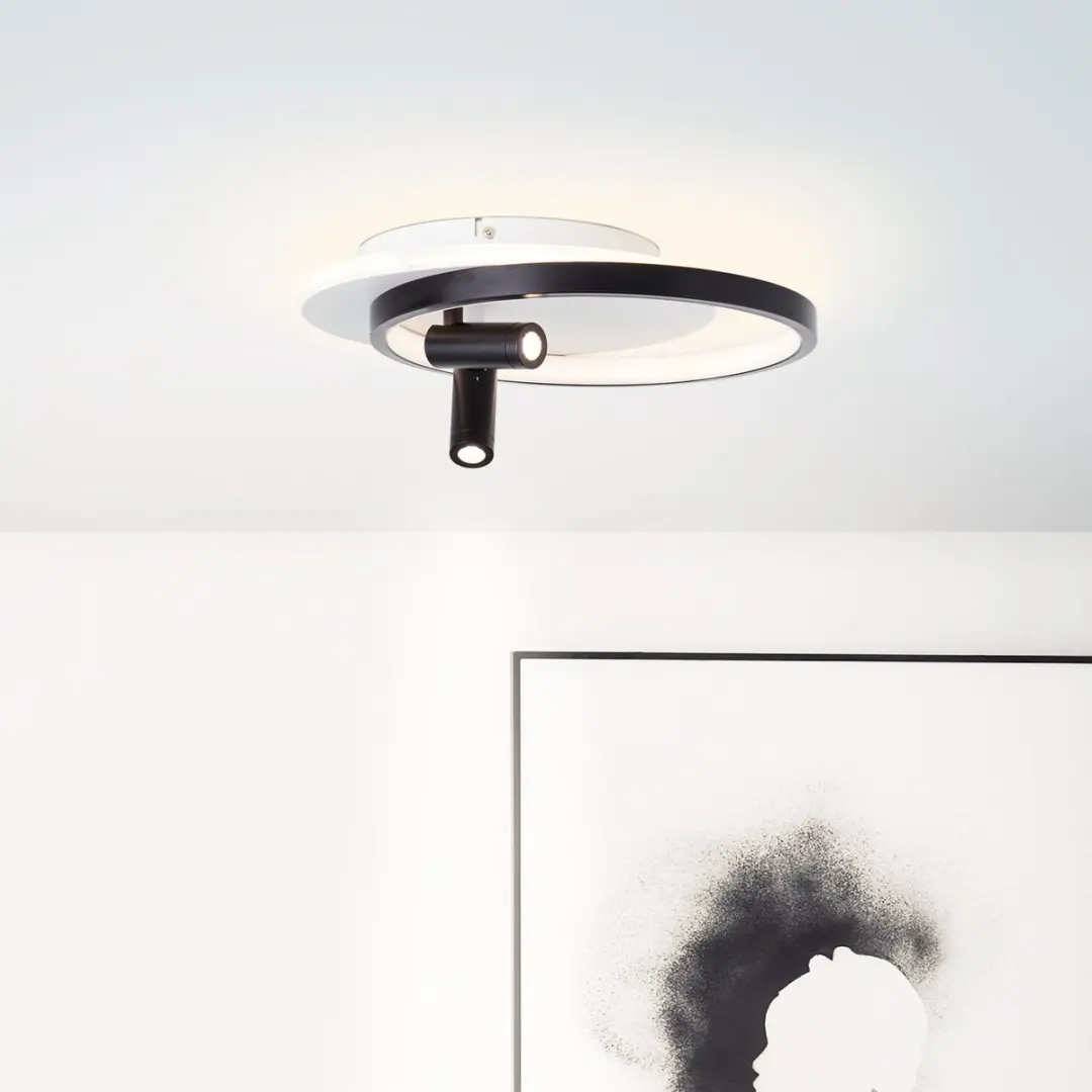 Brilliant Eunomia LED Plafondlamp 30W - 2900lm - 3000K - Zwart/Wit