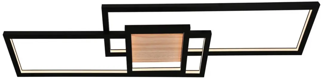 Lindby LED Plafondlamp 3 Lichtpunten - Zandzwart/Licht Hout