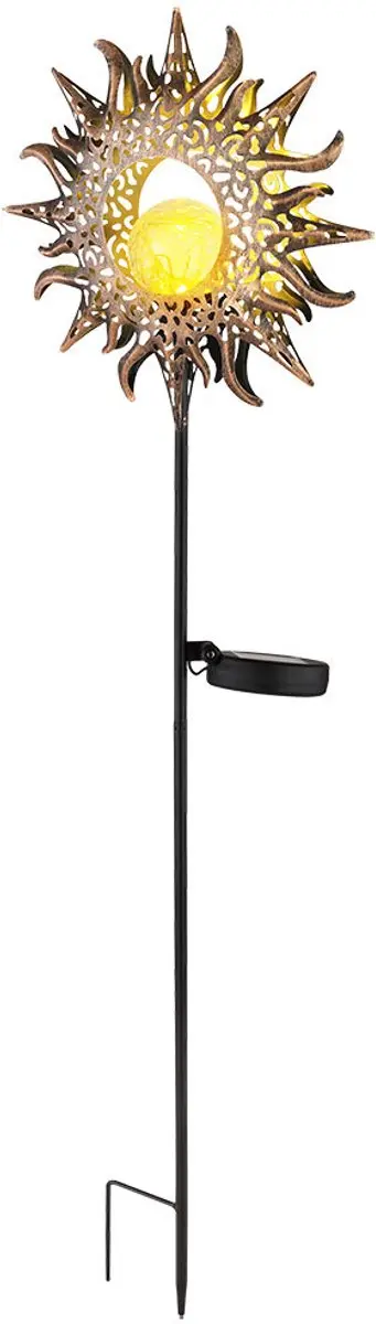 Globo Zon Staande Tuinlamp Crackle Glas