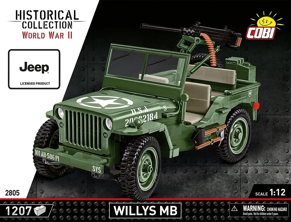 Cobi Willys MB & M2 Kanon 1:12 - 1207 Onderdelen - Meerkleurig