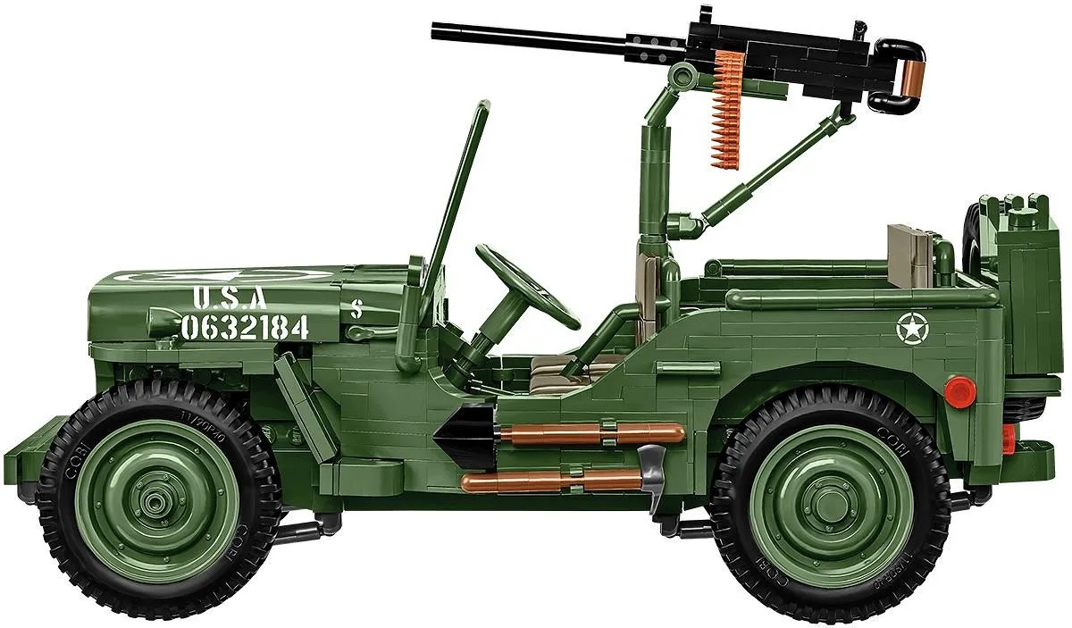 Cobi Willys MB & M2 Kanon 1:12 - 1207 Onderdelen - Meerkleurig