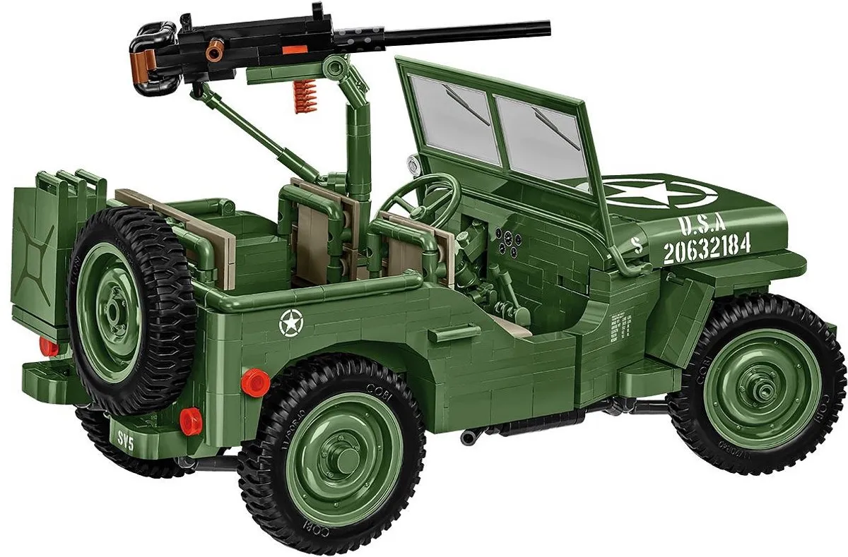 Cobi Willys MB & M2 Kanon 1:12 - 1207 Onderdelen - Meerkleurig