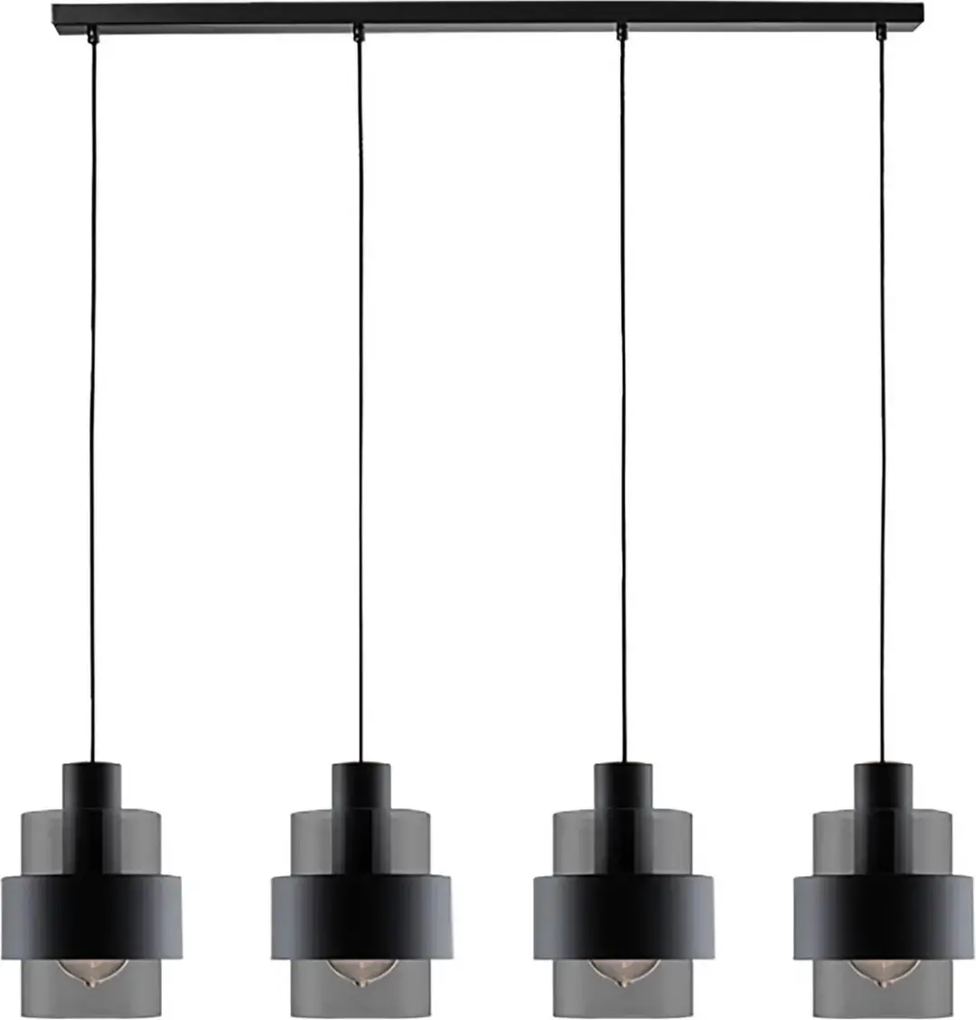 Freelight Hanglamp Chiasso 4 Lichts L120cm - Zwart