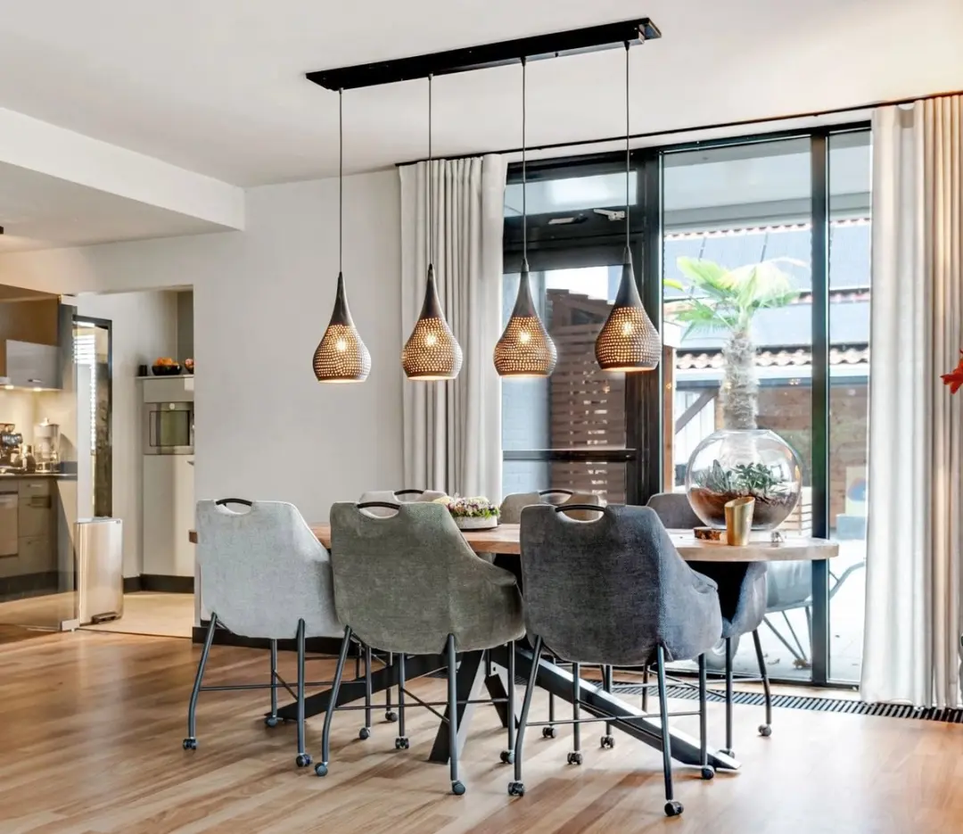 Freelight Bruciato Hanglamp 4x E27 - 120cm - Bruin/Zwart