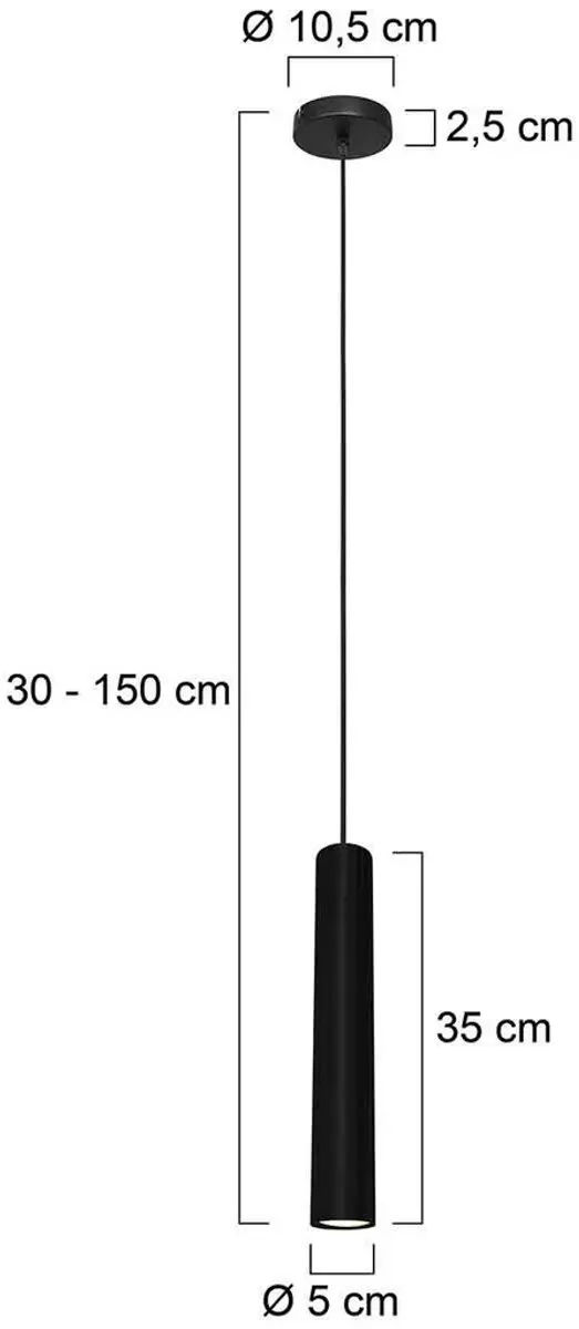 Steinhauer Hanglamp Tubel 3867ZW - Zwart - afbeelding 6 van 6