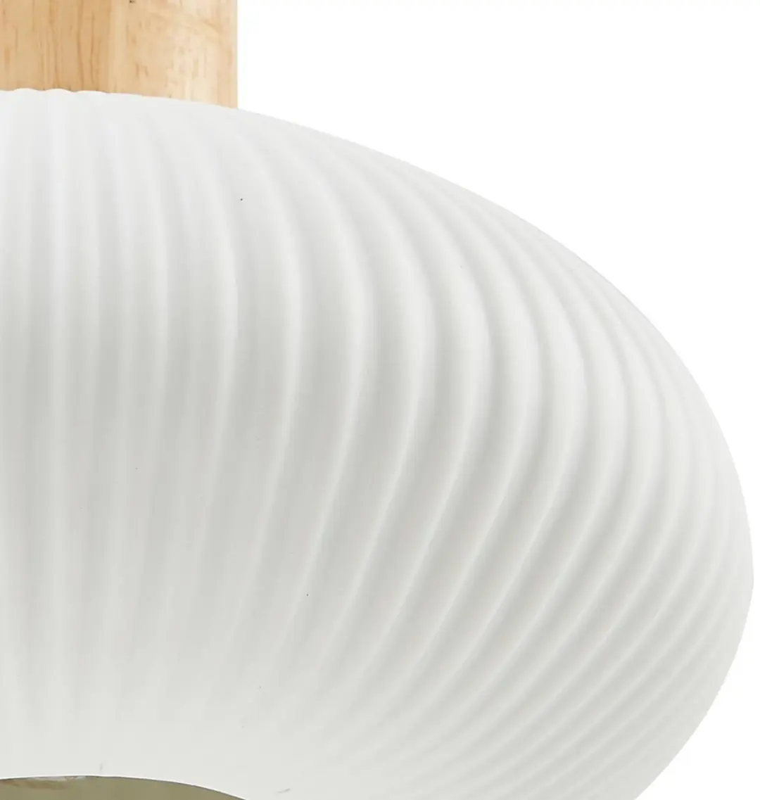 Lindby Hanglamp Keramiek Hout IJzer 1 Licht E27 Wit