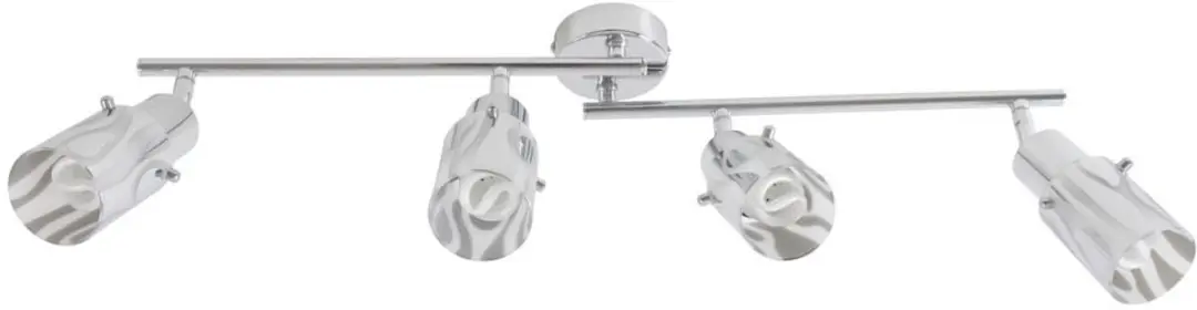 Briloner Plafondspot Strip 4x E14 - 69x12.5cm - Zilver