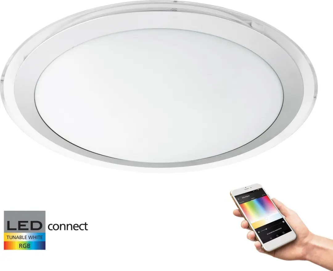 EGLO Connect Competa-C Wandlamp - Ø430 - Wit/Zilver