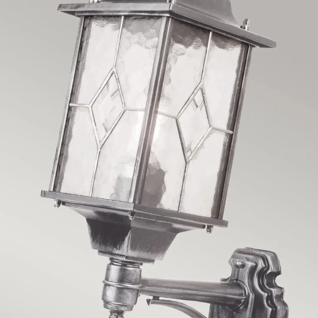 Elstead Wexford LED Wandlamp E27 60W - IP44 - Dimbaar - Zwart/Zilver - afbeelding 6 van 6