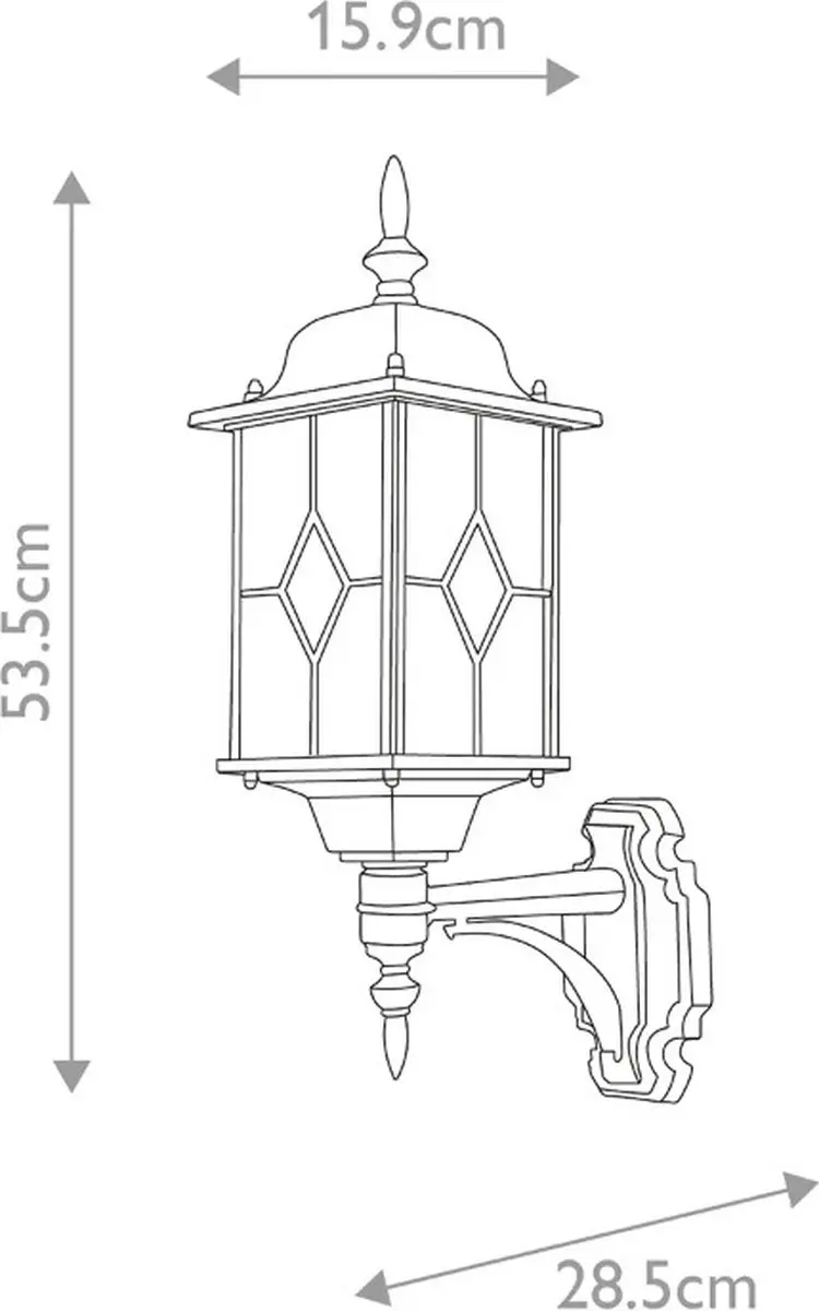 Elstead Wexford LED Wandlamp E27 60W - IP44 - Dimbaar - Zwart/Zilver
