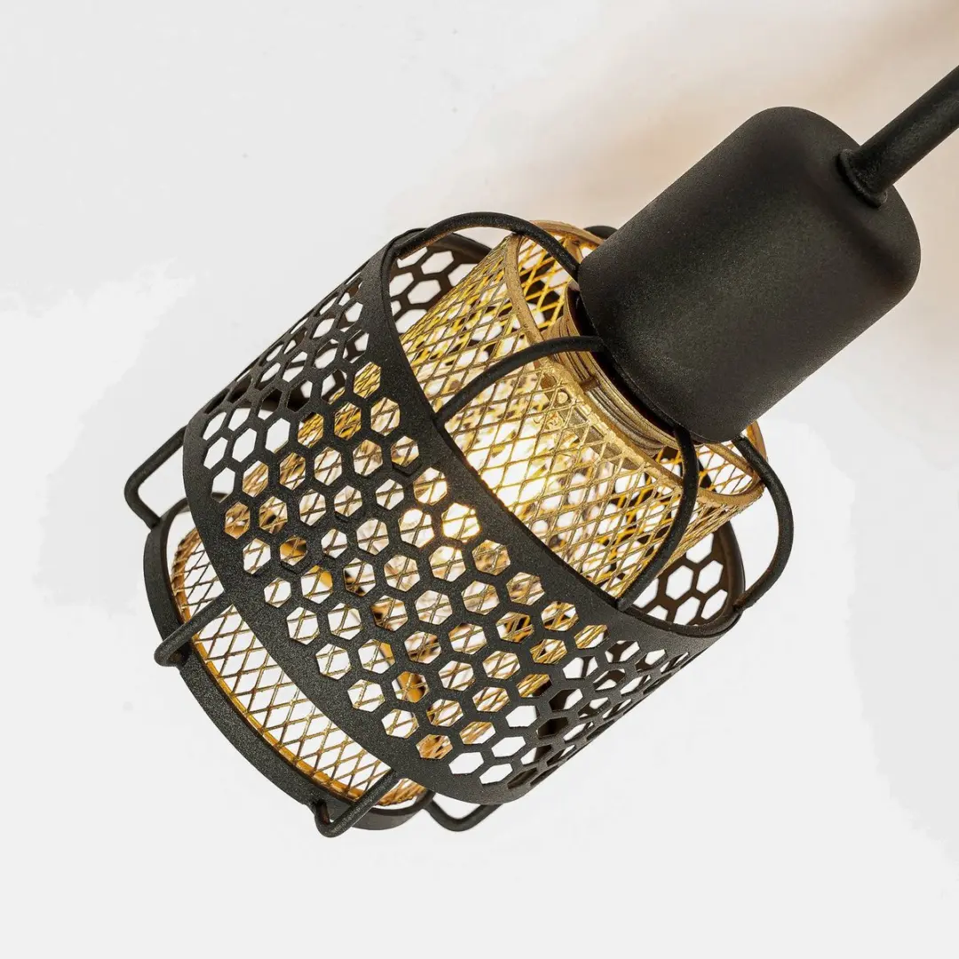 Lindby Plafondlamp 5x E14 - 20,5 cm - Zwart/Goud