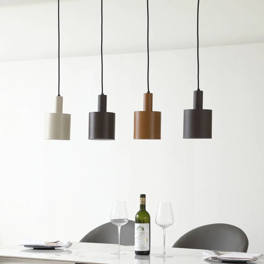 Lindby Hanglamp 4-lichts - 15W - 21,5cm - Donkerbruin/Koffiebruin/Beige
