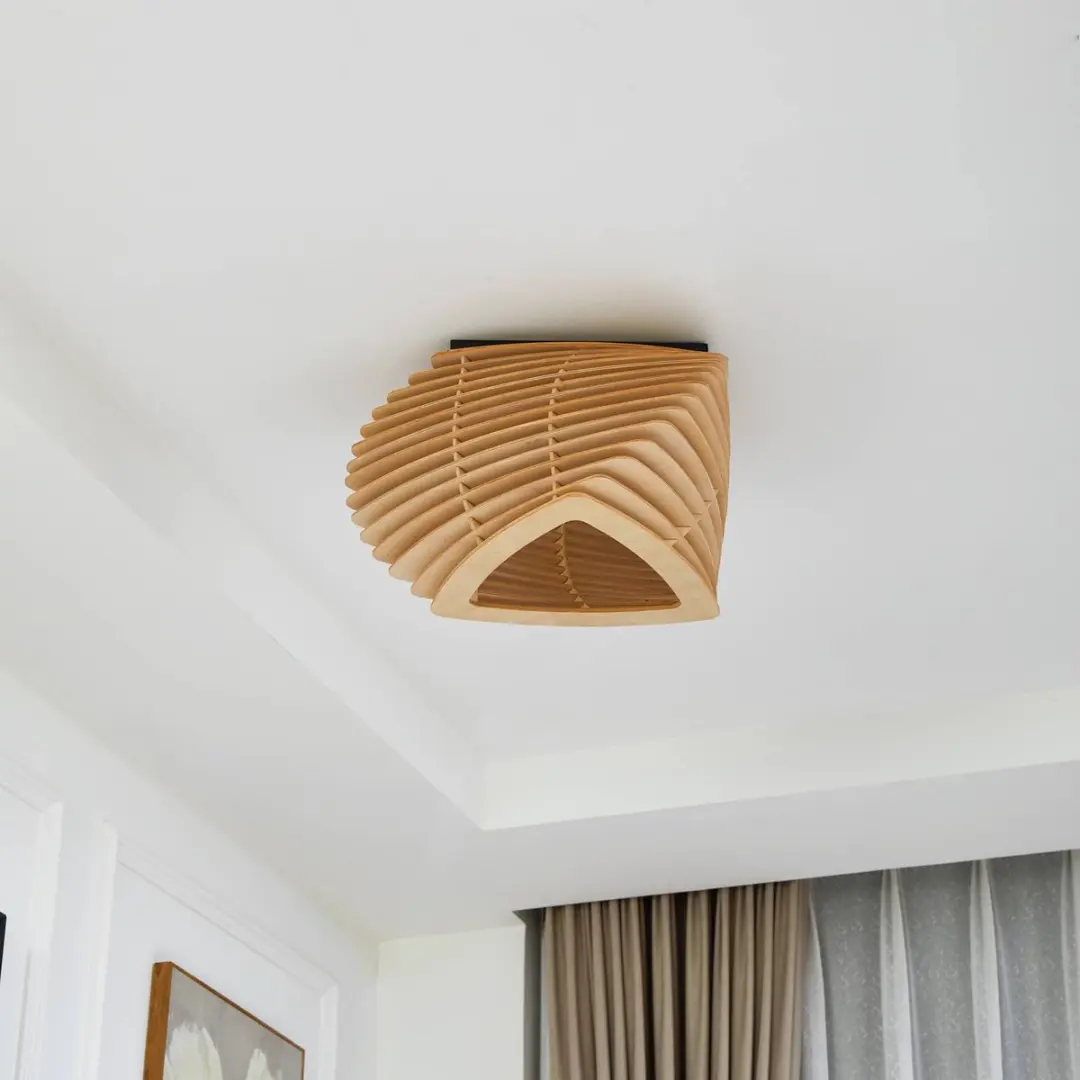 Lindby Plafondlamp Hout Zwart - 1 Lichtpunt E27