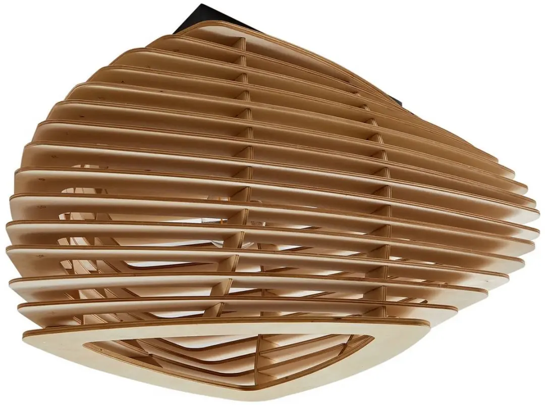 Lindby Plafondlamp Hout Zwart - 1 Lichtpunt E27