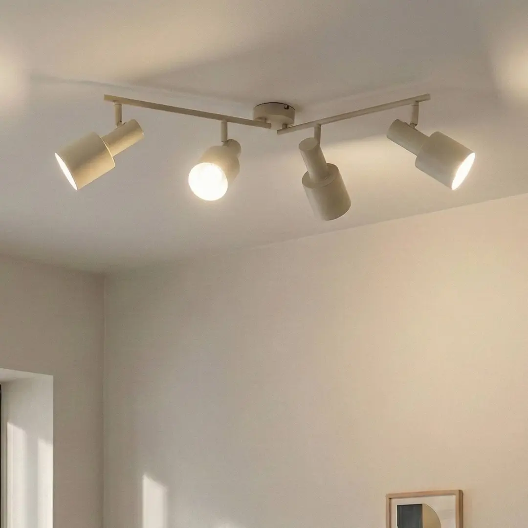 Lindby Buitenspot 4-Licht IJzer E27 - 25cm - Beige