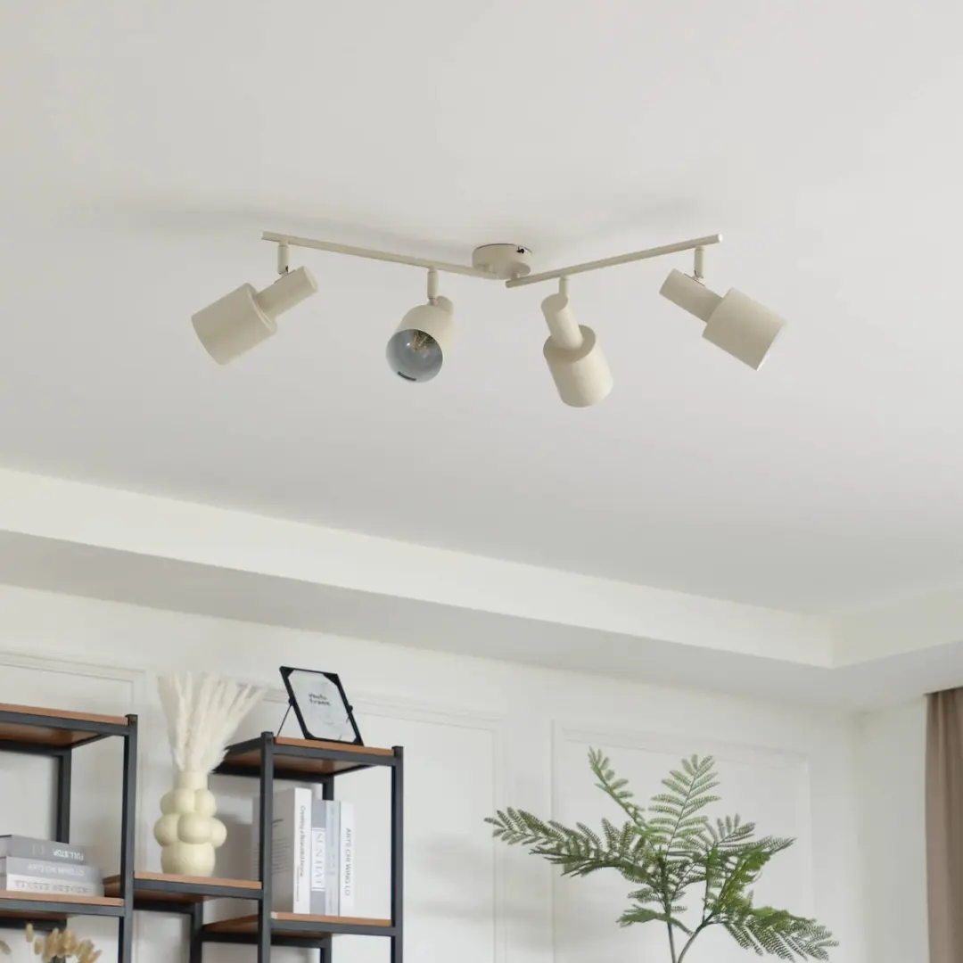 Lindby Buitenspot 4-Licht IJzer E27 - 25cm - Beige