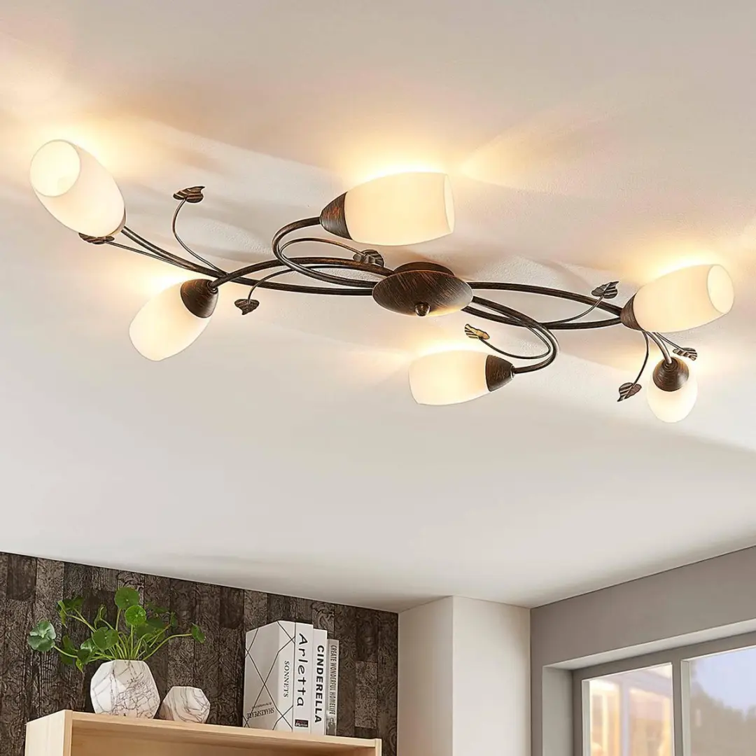 Lindby Plafondlamp 6-Lichts Glas Metaal