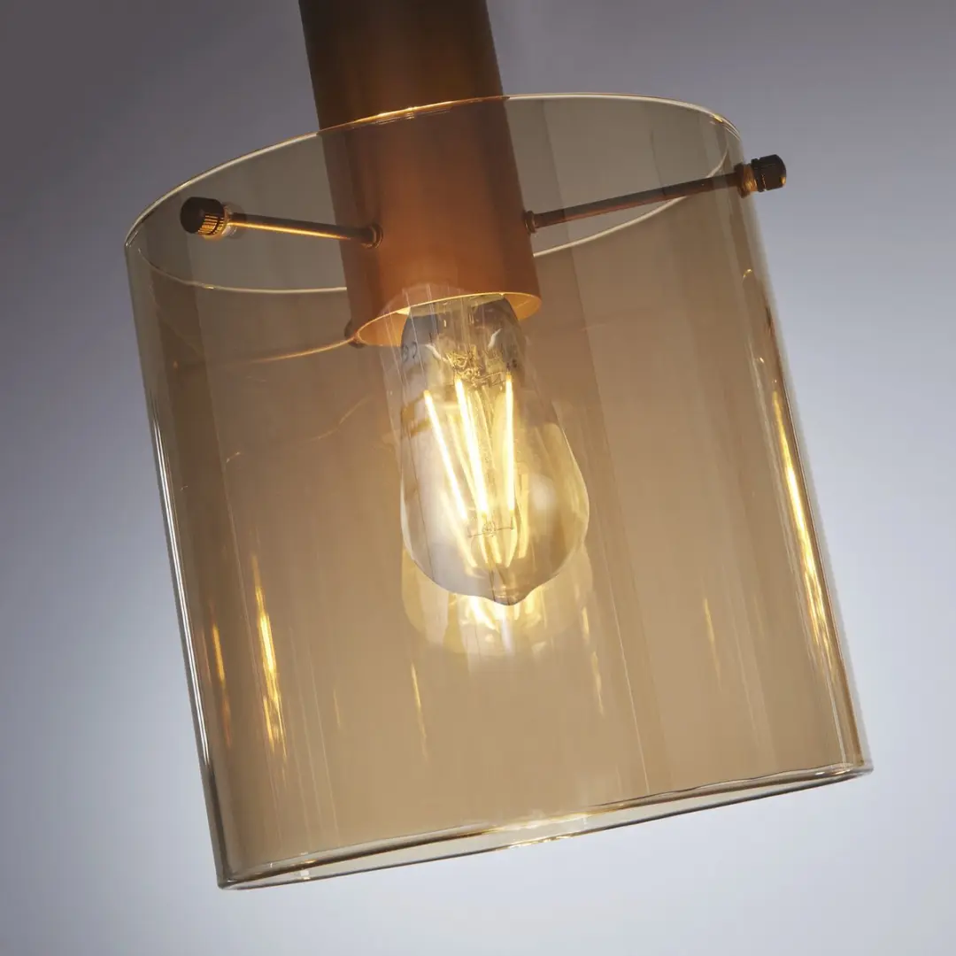 Searchlight Sweden Pendel Hanglamp 4 Lichts Mokka Amber - Zwart