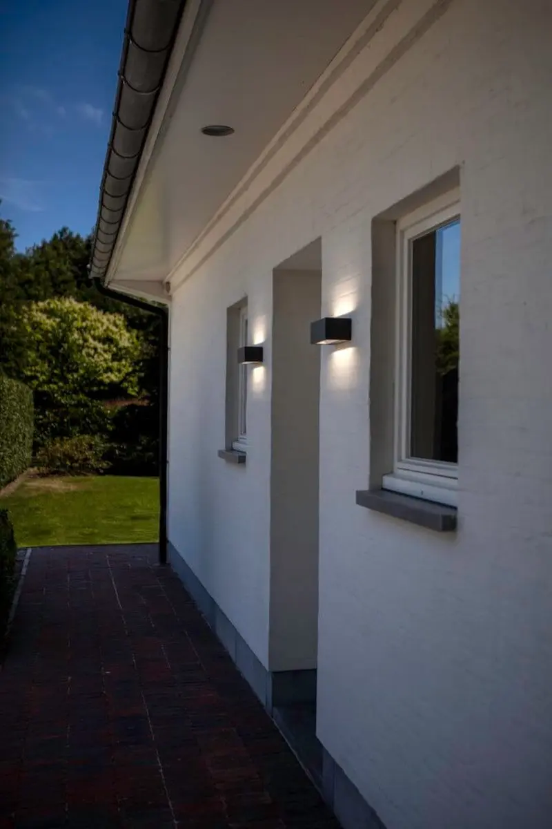 Lutec Gemini Wandlamp Buiten LED 4000K - Donkergrijs