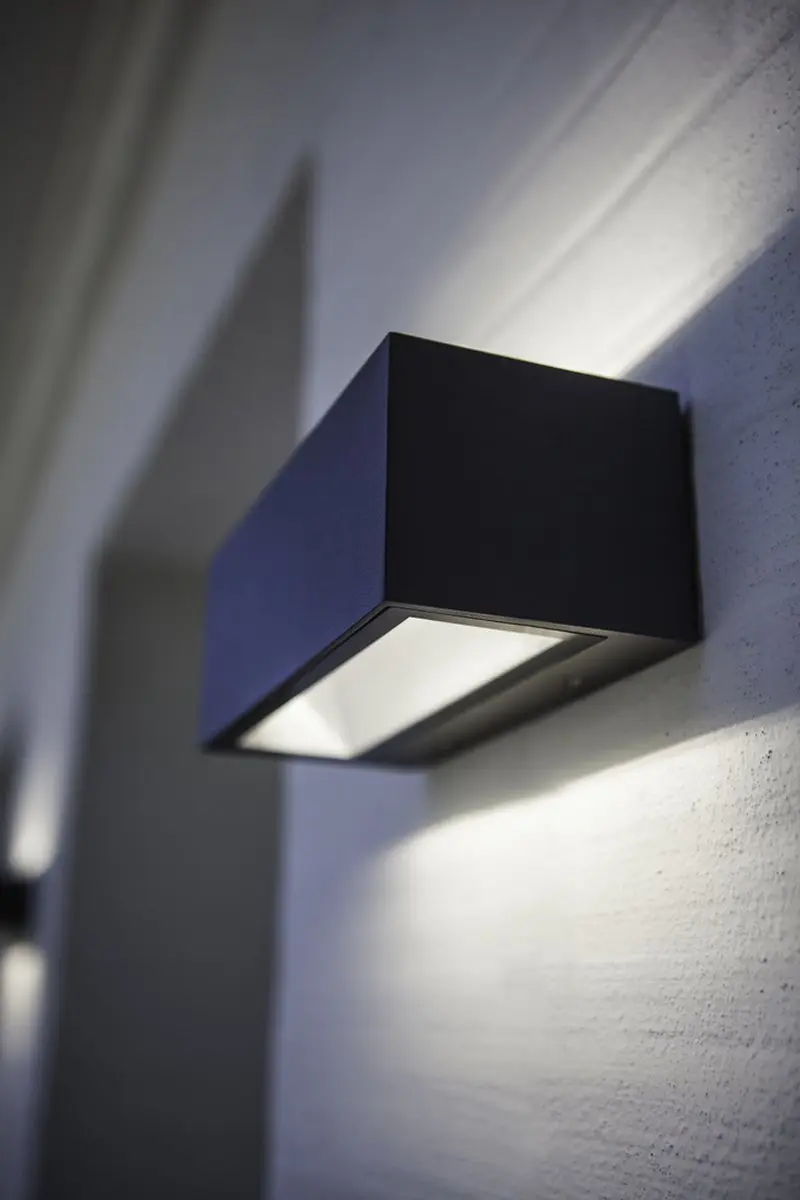 Lutec Gemini Wandlamp Buiten LED 4000K - Donkergrijs
