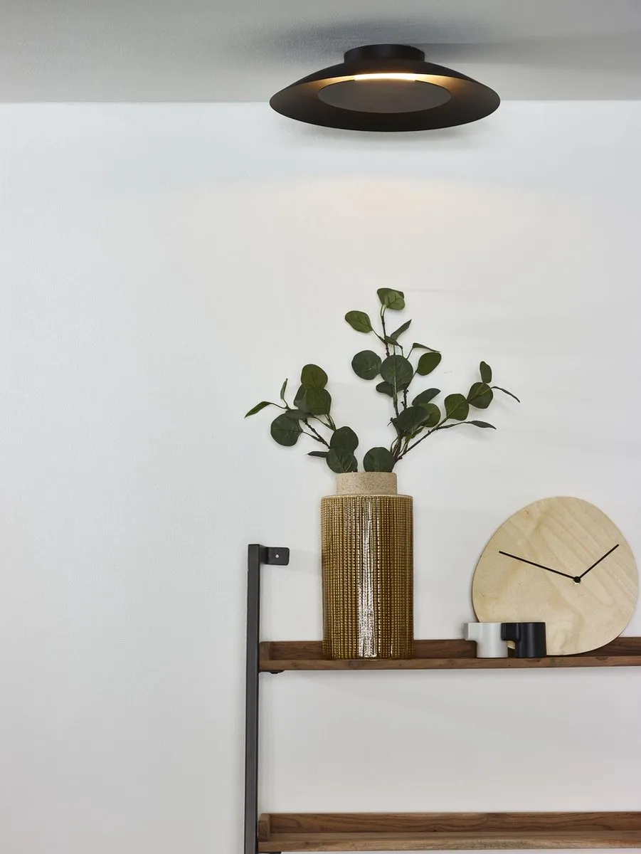 Lucide FOSKAL Plafondlamp - Ø34,5cm LED 12W 2700K Zwart - afbeelding 6 van 6
