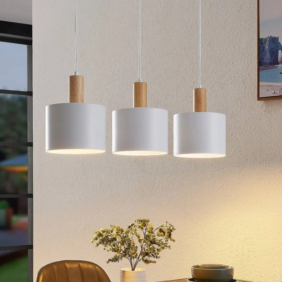 Lindby Hanglamp 3-lichts Staal Hout