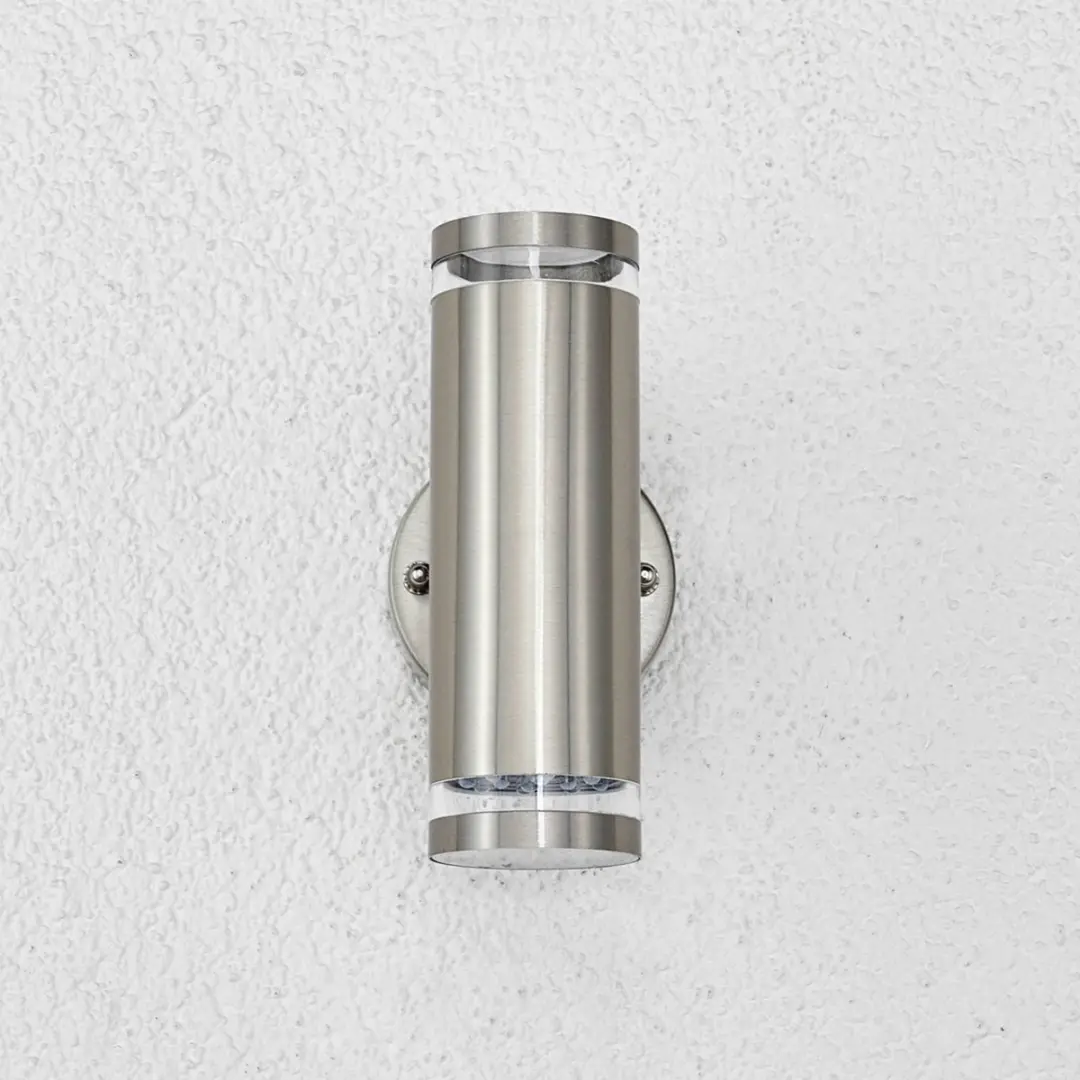 Lindby LED Wandlamp Buiten 2 Lichtpunten - Roestvrij Staal