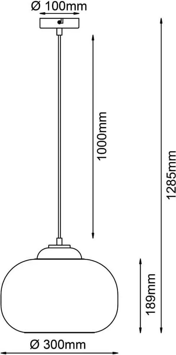 Brilliant Blop Hanglamp 30cm - Wit Glas/Metalen - E27 60W