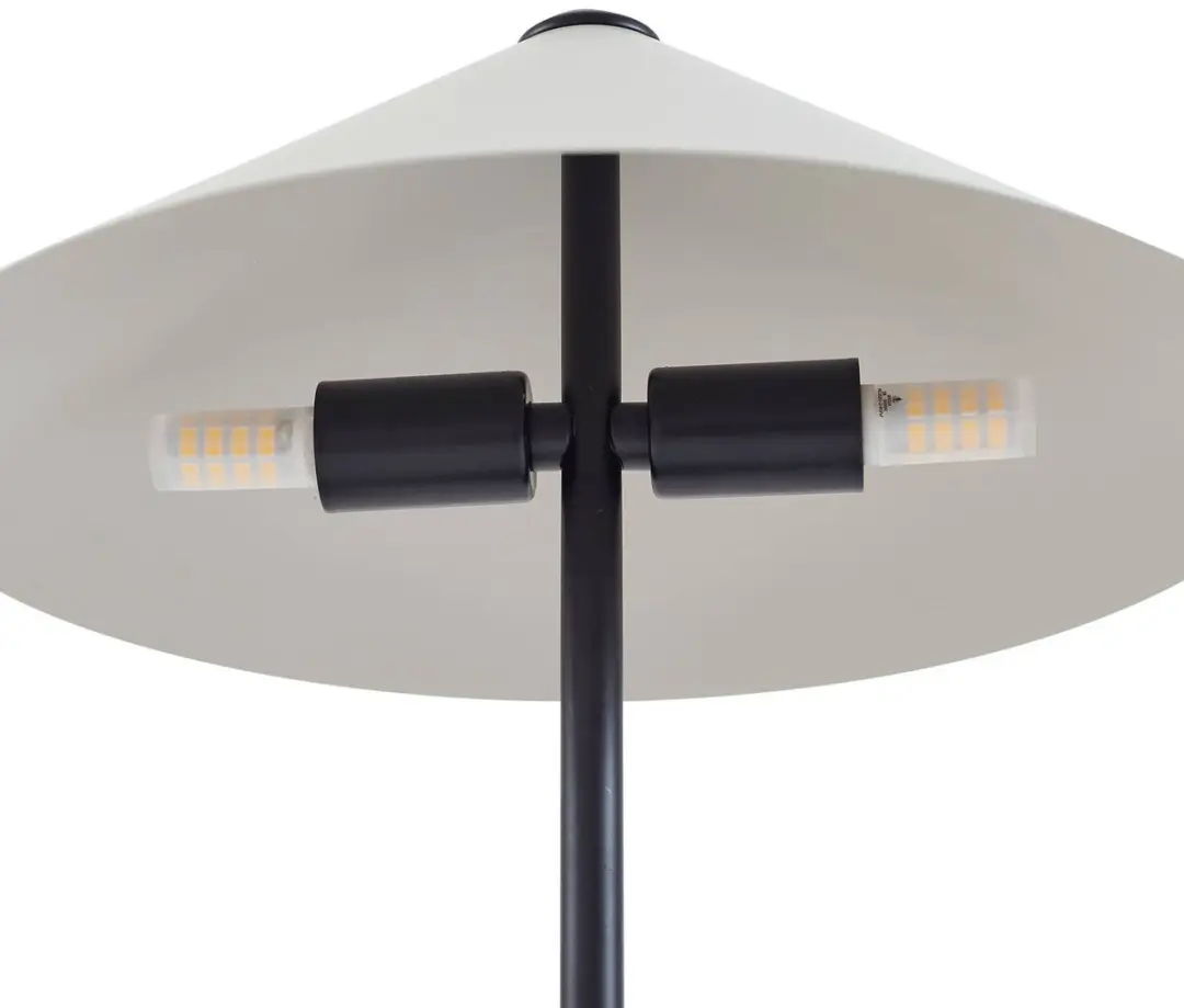 Lindby Tafellamp 2-licht Metaal - 27cm - Zwart/Lichtgrijs