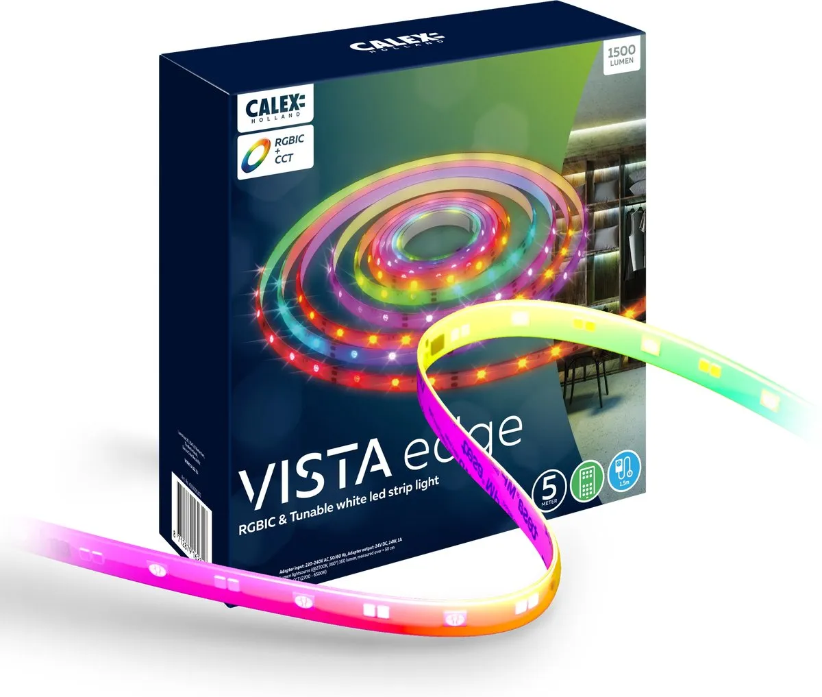 Calex Vista LED Strip 5m RGBIC