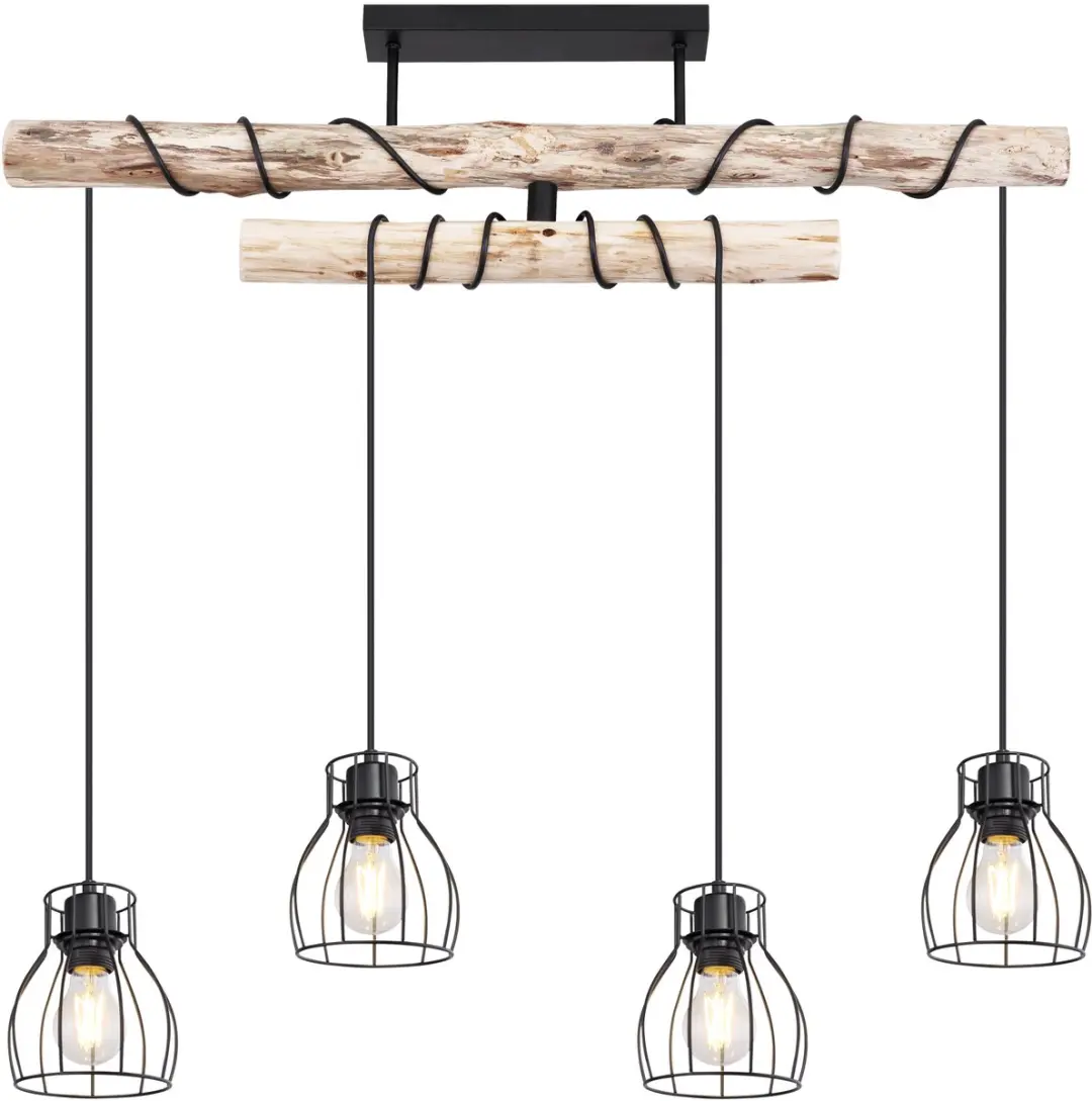 Globo Mina Plafondlamp - 4 Lichtpunten Zwart