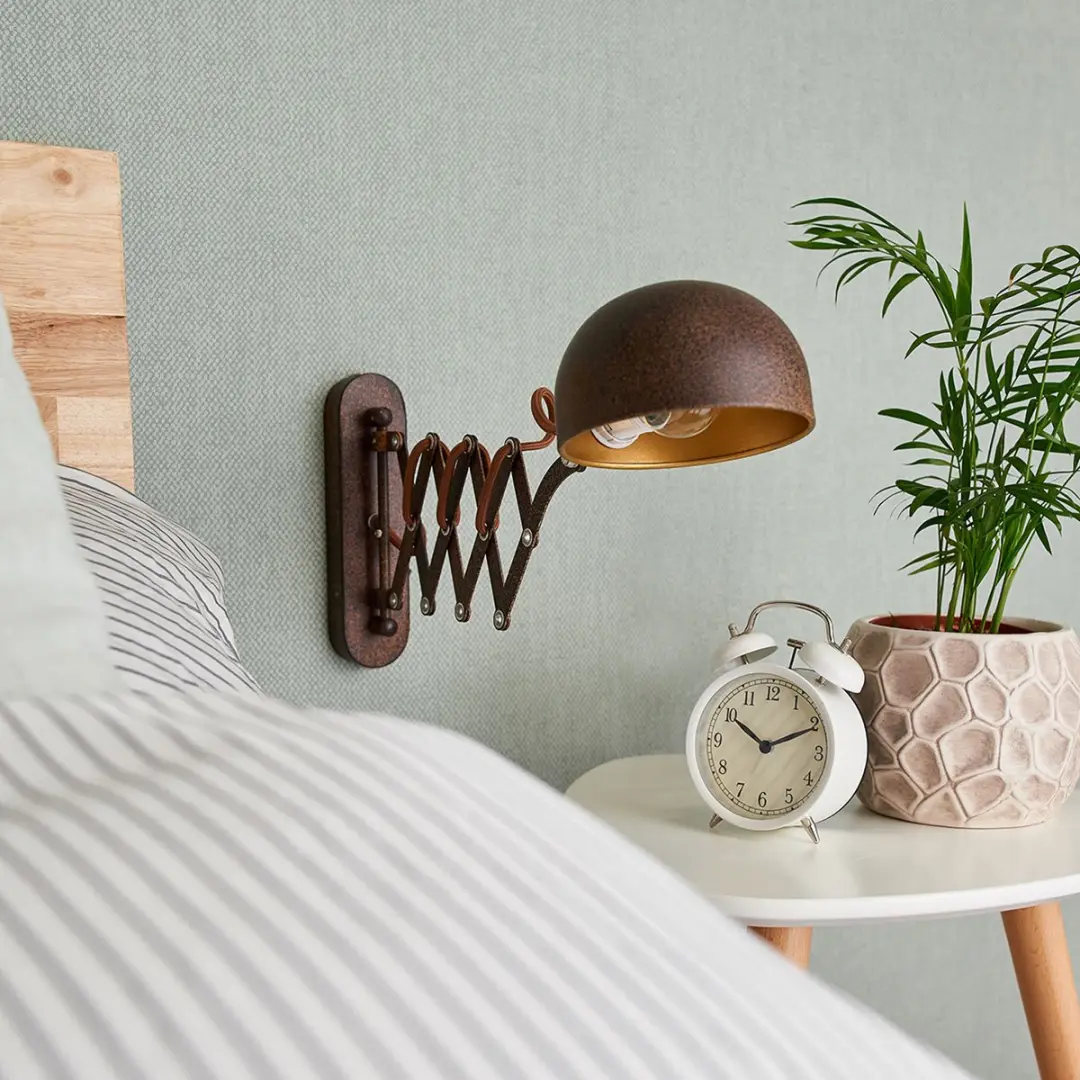 Lindby Wandlamp Metaal 1 Licht E14 - Roest/Goud