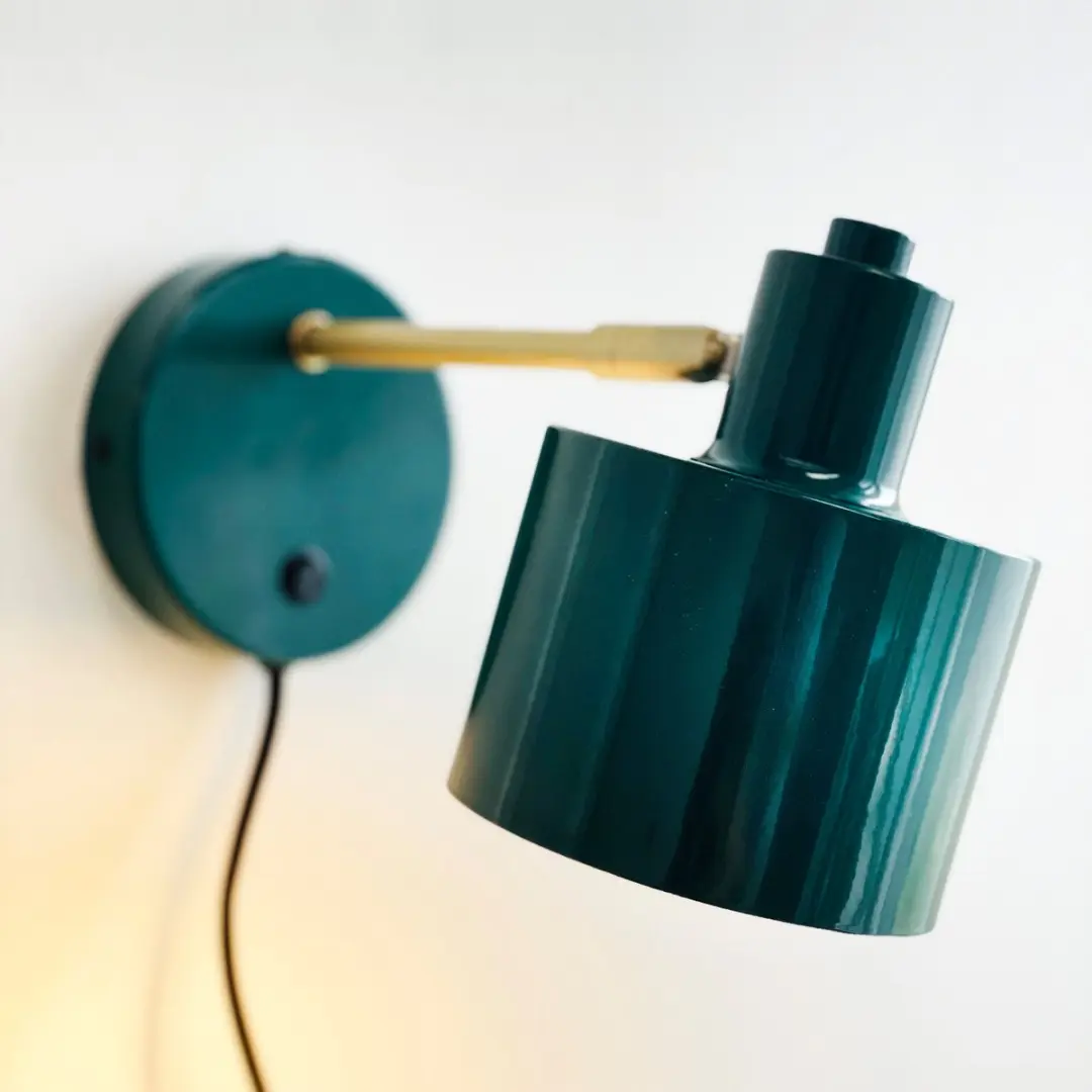 Dyberg Larsen Wandlamp Ocean H11,5cm - 6W - 30cm - Dark green/Brass