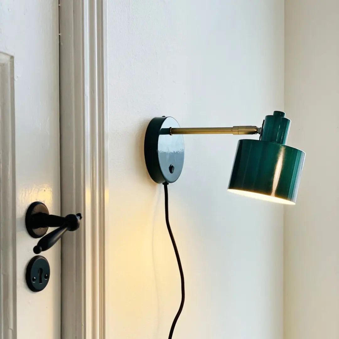 Dyberg Larsen Wandlamp Ocean H11,5cm - 6W - 30cm - Dark green/Brass