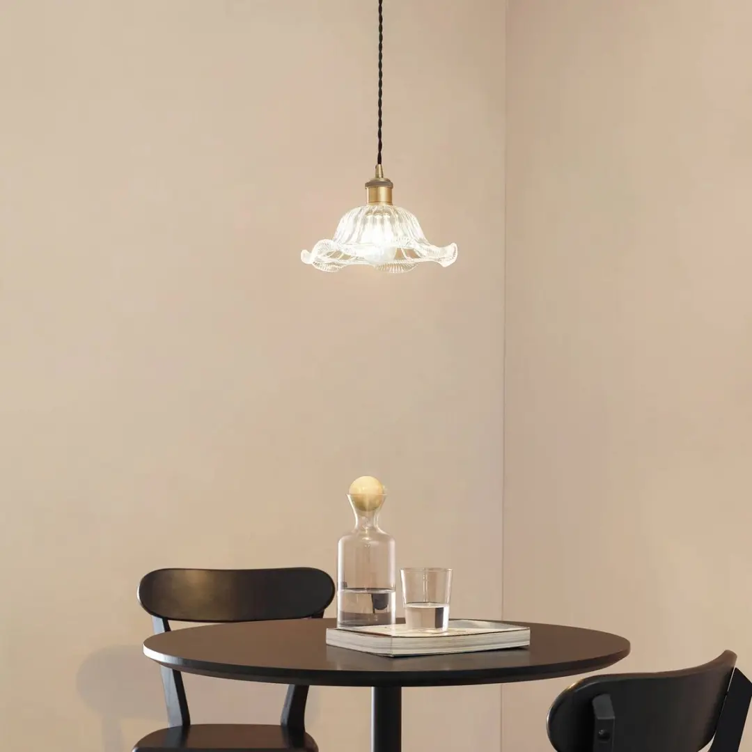 Lindby Hanglamp 1 Licht - Glas/Aluminium - Ø25cm - E27 - Transparant/Messing/Zwart