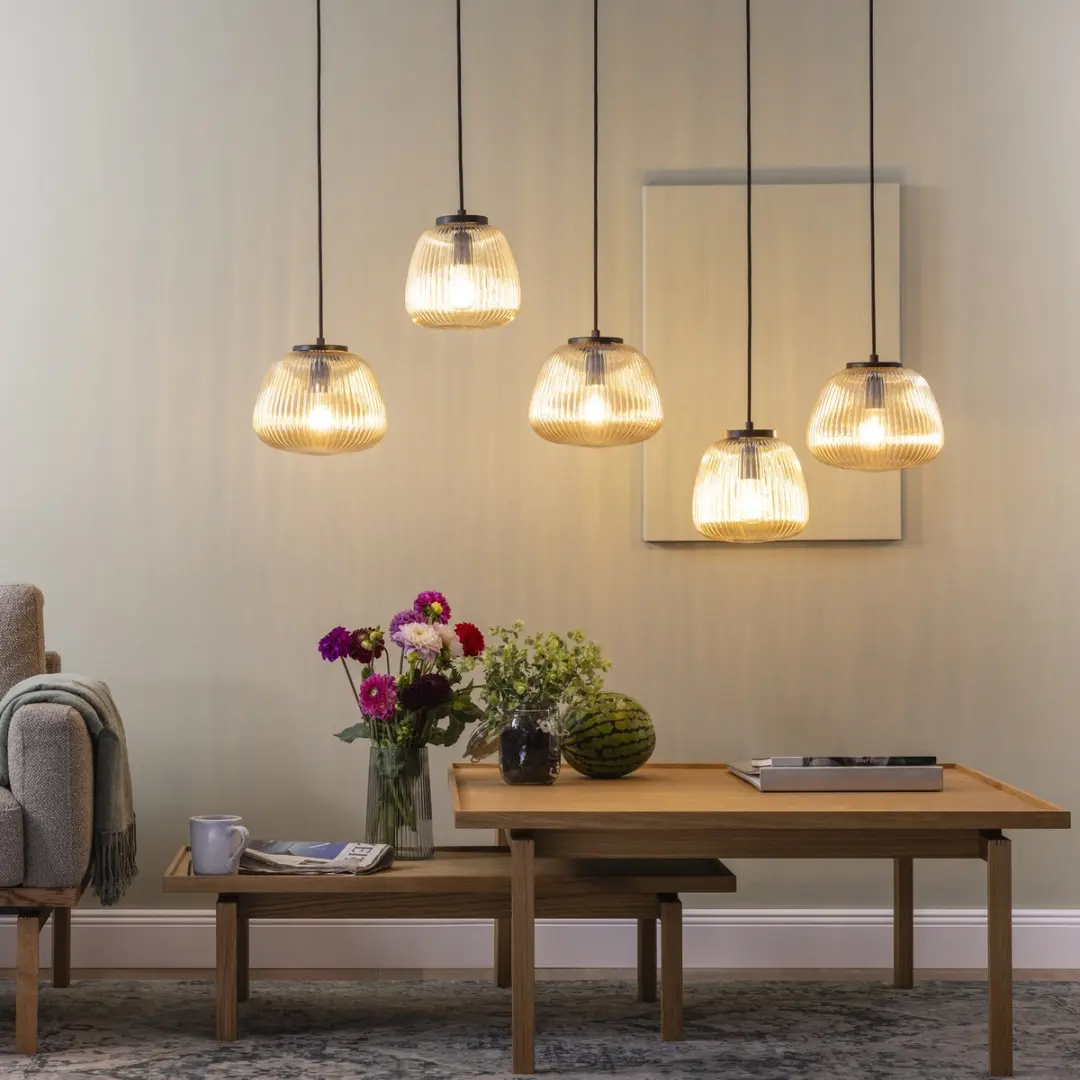 Brilliant Kaizen Hanglamp 5-lichts E27 - Zwart