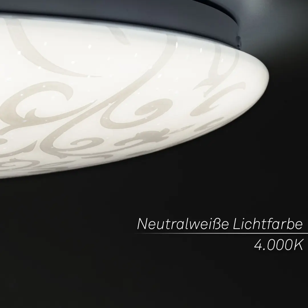 Briloner Nebo LED Plafondlamp - Bloemenpatroon Ø38cm - Neutraal wit 4000K
