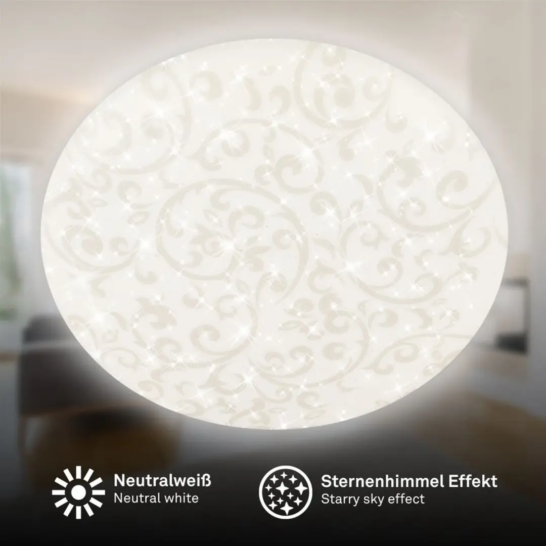 Briloner Nebo LED Plafondlamp - Bloemenpatroon Ø38cm - Neutraal wit 4000K - afbeelding 6 van 6