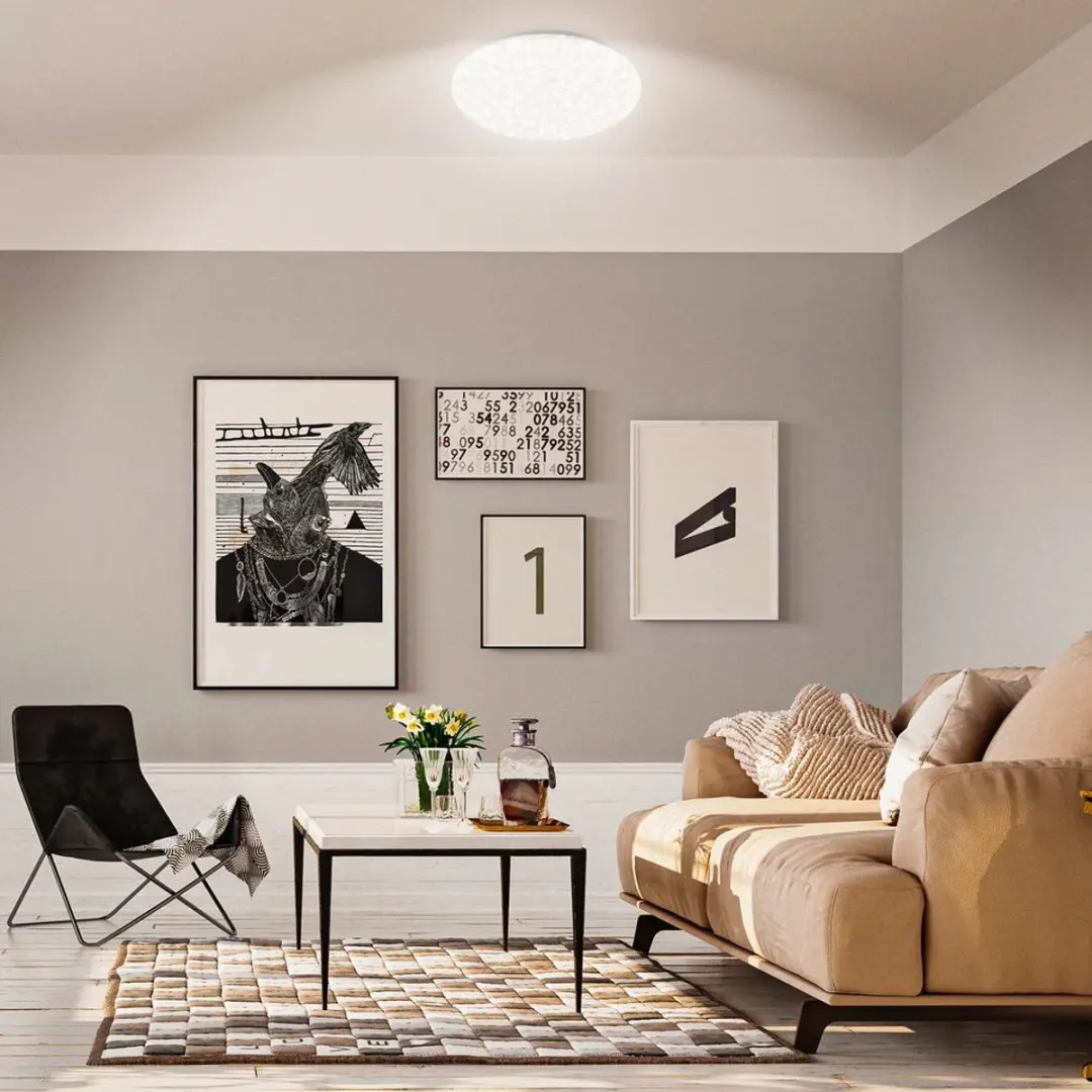 Briloner Nebo LED Plafondlamp - Bloemenpatroon Ø38cm - Neutraal wit 4000K