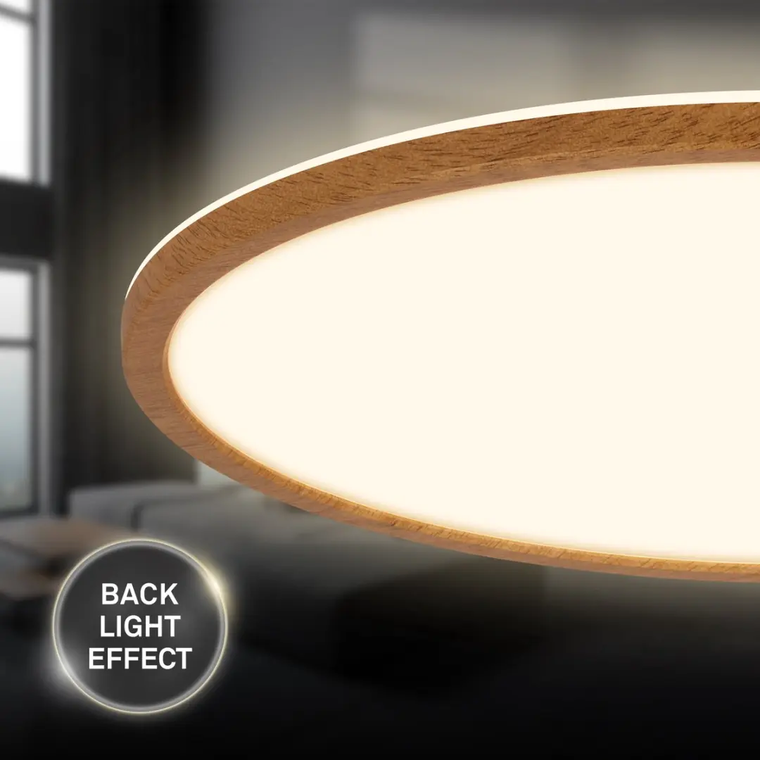 Briloner Tava Wood LED Plafondlamp - Ø42cm 22W