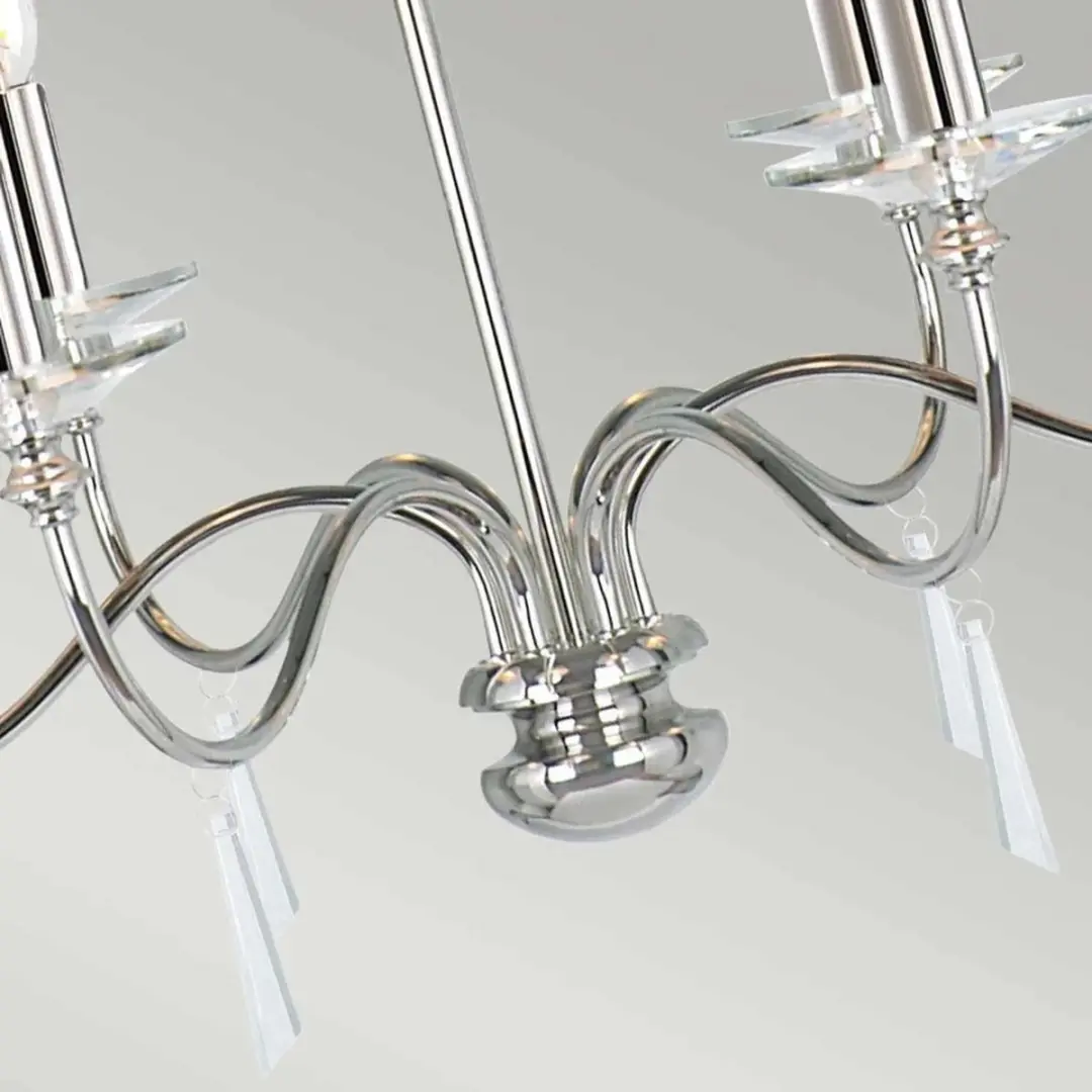 Elstead LED Kroonluchter 6x E14 60W - Polished Nickel