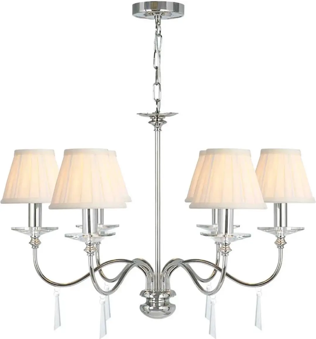 Elstead LED Kroonluchter 6x E14 60W - Polished Nickel - afbeelding 6 van 6